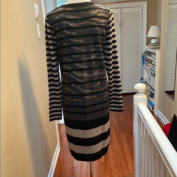 Striped Black and Gray Long Sleeve Dress - Picture 2 of 7